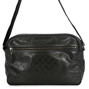 Gucci GG Imprime Leather Shoulder Bag, Handbag 211107, GUCCI Handbag, Black,
